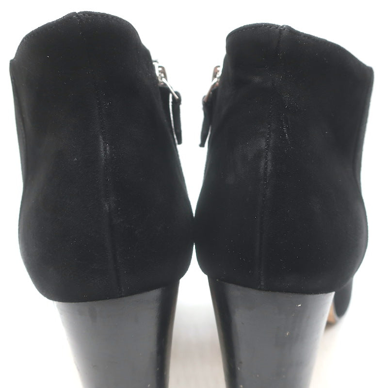 Manolo Blahnik Brusta High Heel Booties Black Suede Size 38.5