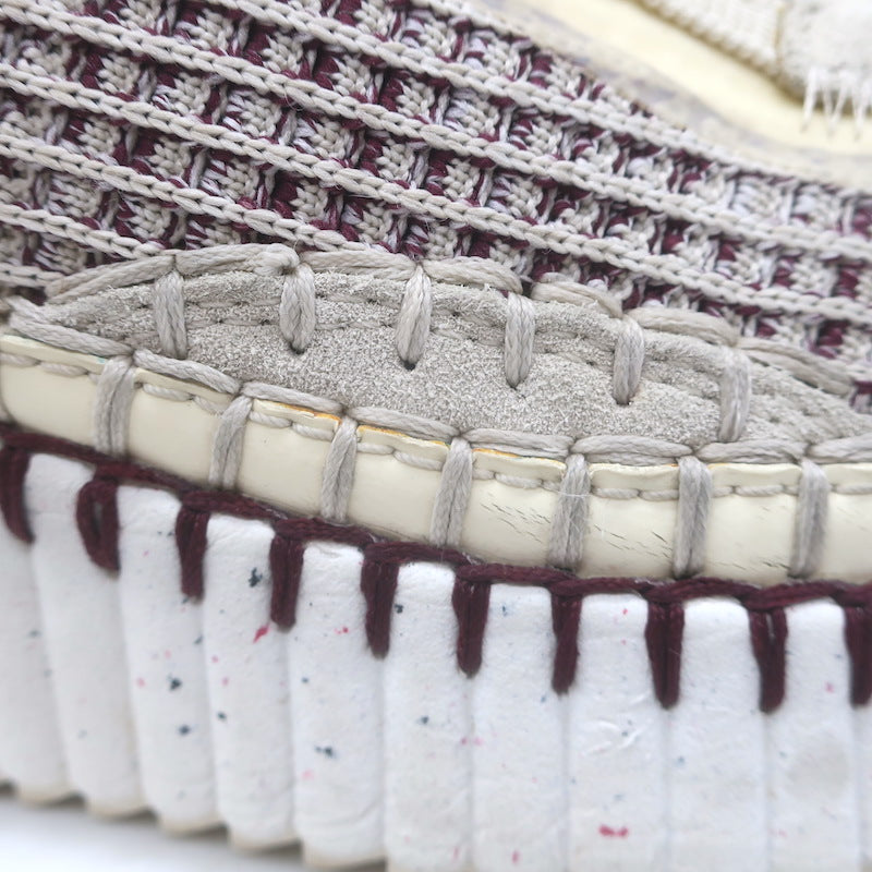 Chloe Nama Mesh Speckled-Platform Sneakers Obscure Purple/Cream Size 36