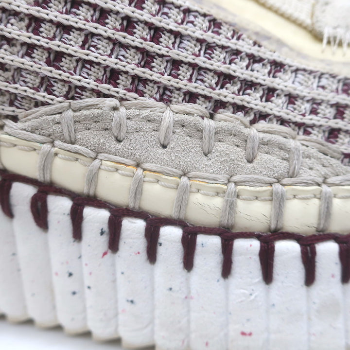 Chloe Nama Mesh Speckled-Platform Sneakers Obscure Purple/Cream Size 36