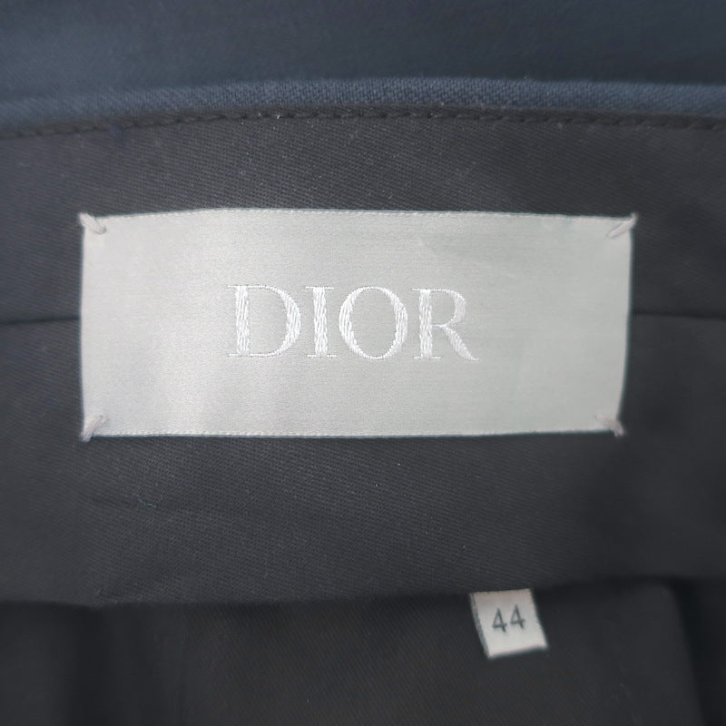 Christian Dior Grosgrain-Trimmed Cropped Wide Leg Gaucho Pants Navy Waist 31