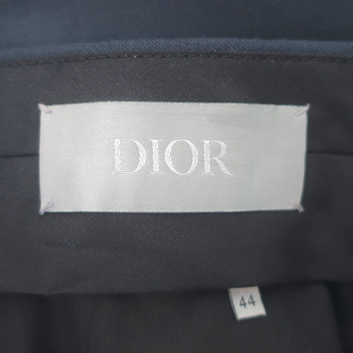 Christian Dior Grosgrain-Trimmed Cropped Wide Leg Gaucho Pants Navy Waist 31