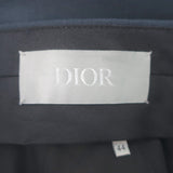 Christian Dior Grosgrain-Trimmed Cropped Wide Leg Gaucho Pants Navy Size 44