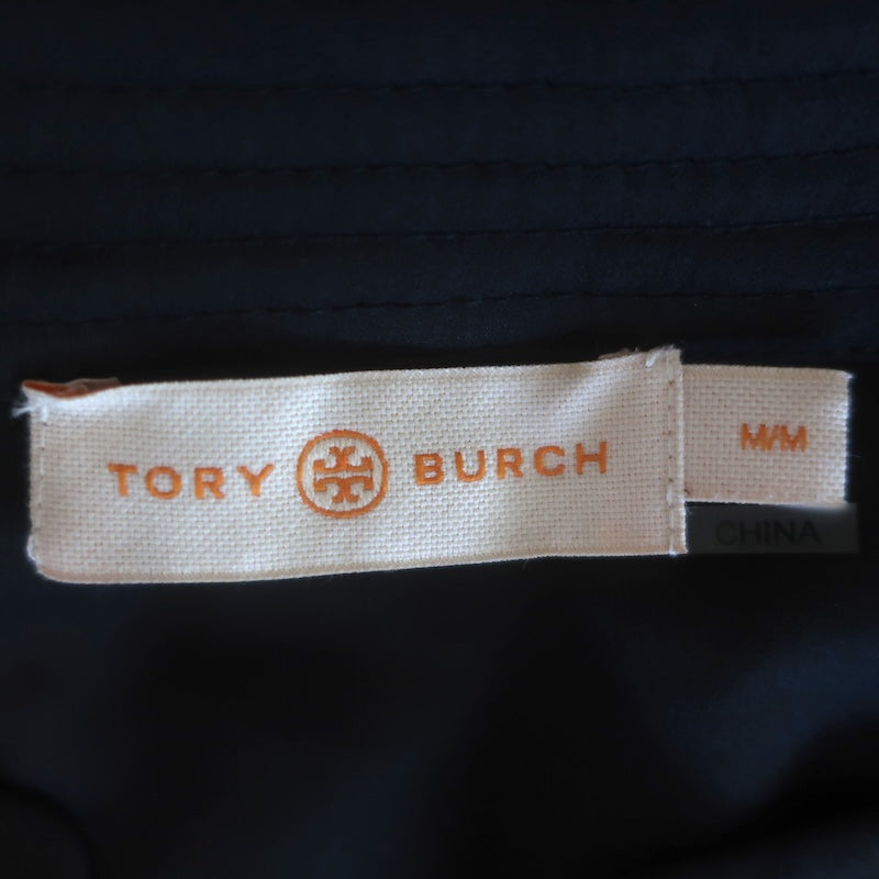 Tory Burch Trapunto Tunic Maxi Dress Black Crepe Chiffon Size Medium