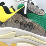 Gucci x Balenciaga The Hacker Project Triple S Sneakers Green/Brown Size 38