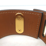 Hermes Intense Cuff Bracelet Black Leather Gold Hardware Size Small