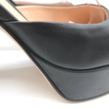 Gianvito Rossi Vian Ankle Strap Platform Pumps Black Leather Size 39