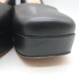 Gianvito Rossi Vian Ankle Strap Platform Pumps Black Leather Size 39