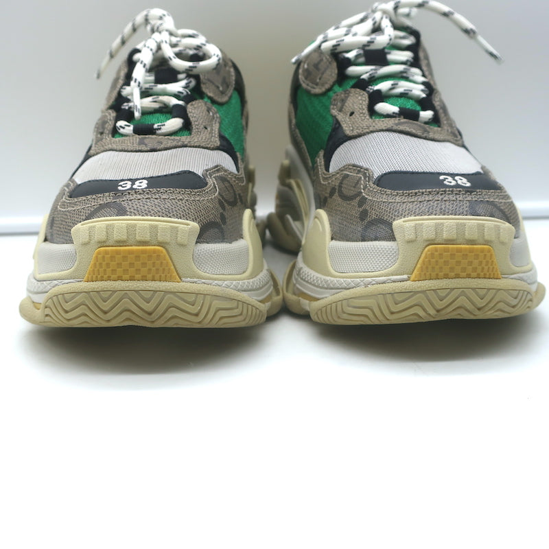 Gucci x Balenciaga The Hacker Project Triple S Sneakers Green/Brown Size 38