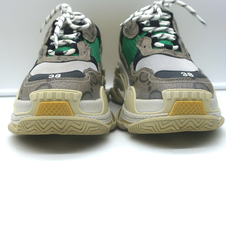 Gucci x Balenciaga The Hacker Project Triple S Sneakers Green/Brown Size 38