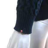 Demylee x Clare V. Ruffle Sweater Henriette Navy Cotton Knit Size Extra Small