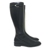 Ralph Lauren Equestrian Bit Knee High Riding Boots Black Leather Size 8