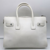Saint Laurent Baby Sac de Jour Souple Tote White Leather Crossbody Bag