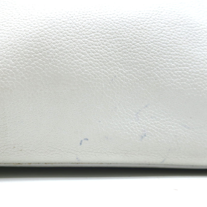 Saint Laurent Baby Sac de Jour Souple Tote White Leather Crossbody Bag