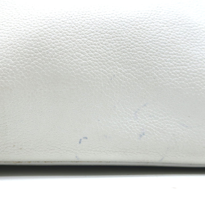 Saint Laurent Baby Sac de Jour Souple Tote White Leather Crossbody Bag