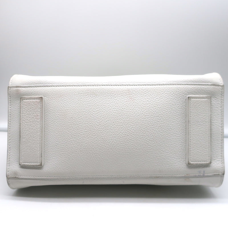 Saint Laurent Baby Sac de Jour Souple Tote White Leather Crossbody Bag