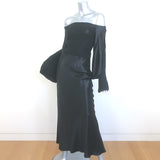 Gabriela Hearst Gilman Off the Shoulder Midi Dress Black Size 42 NEW