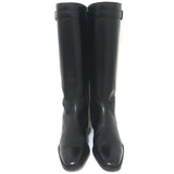 Ralph Lauren Equestrian Bit Knee High Riding Boots Black Leather Size 8