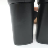 Gianvito Rossi Vian Ankle Strap Platform Pumps Black Leather Size 39