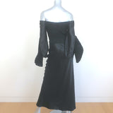 Gabriela Hearst Gilman Off the Shoulder Midi Dress Black Size 42 NEW