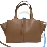 Celine Tri-Fold Medium Shoulder Bag Bi-Color Brown Leather & Blue Suede