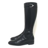 Ralph Lauren Equestrian Bit Knee High Riding Boots Black Leather Size 8