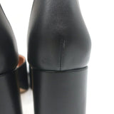 Gianvito Rossi Vian Ankle Strap Platform Pumps Black Leather Size 39