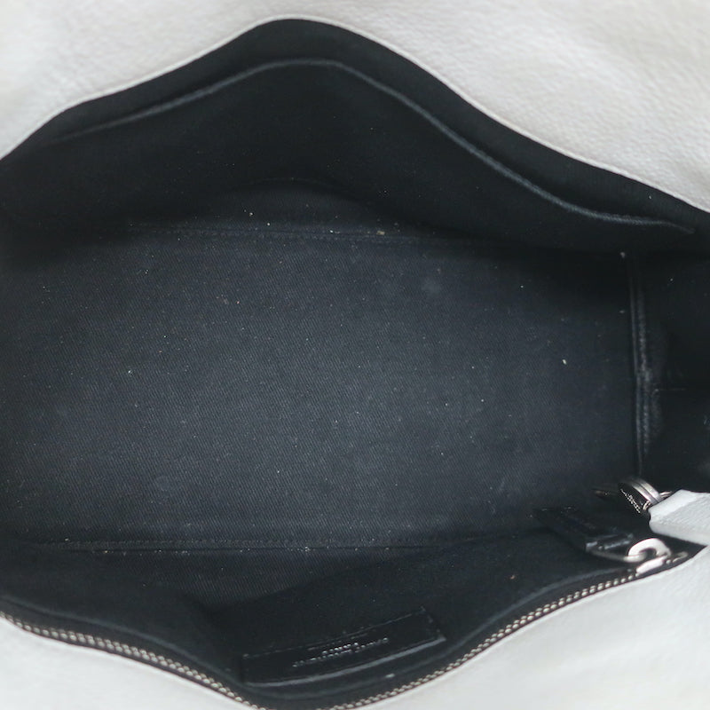 Saint Laurent Baby Sac de Jour Souple Tote White Leather Crossbody Bag