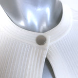 Alaia Ruffled Ribbed Knit Cape White Size 40