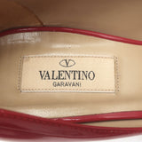 Valentino Peep Toe Bow Pumps Red Patent Leather Size 37.5