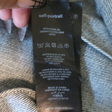 Self-Portrait Belted Pleated Denim Mini Skirt Dark Blue Size US 6