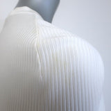 Alaia Ruffled Ribbed Knit Cape White Size 40