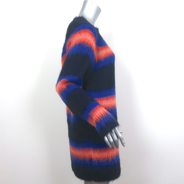 KENZO Mini Sweater Dress Navy/Multi Striped Alpaca Blend Size Small