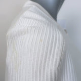 Alaia Ruffled Ribbed Knit Cape White Size 40