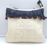 Tory Burch Fringed Canvas Crossbody Cream Small Shoulder Bag NEW