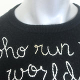 Lingua Franca Who Run The World Cashmere Sweater Black Size Extra Small
