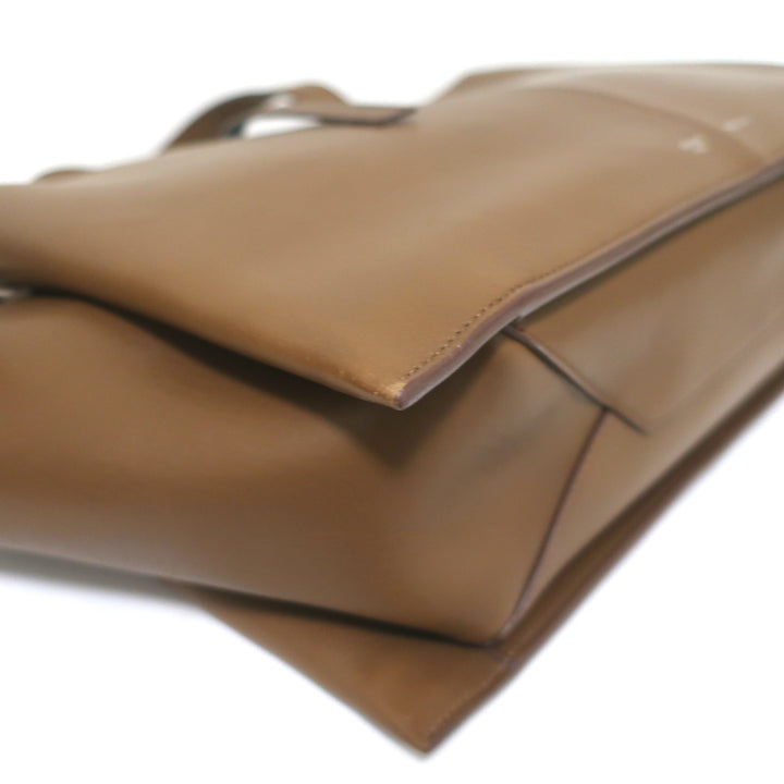 Celine Tri-Fold Medium Shoulder Bag Bi-Color Brown Leather &amp; Blue Suede