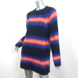 KENZO Mini Sweater Dress Navy/Multi Striped Alpaca Blend Size Small