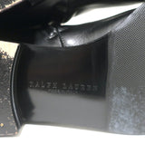Ralph Lauren Equestrian Bit Knee High Riding Boots Black Leather Size 8