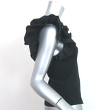 Ulla Johnson Ruffled Top Koa Black Rib Knit Size Medium