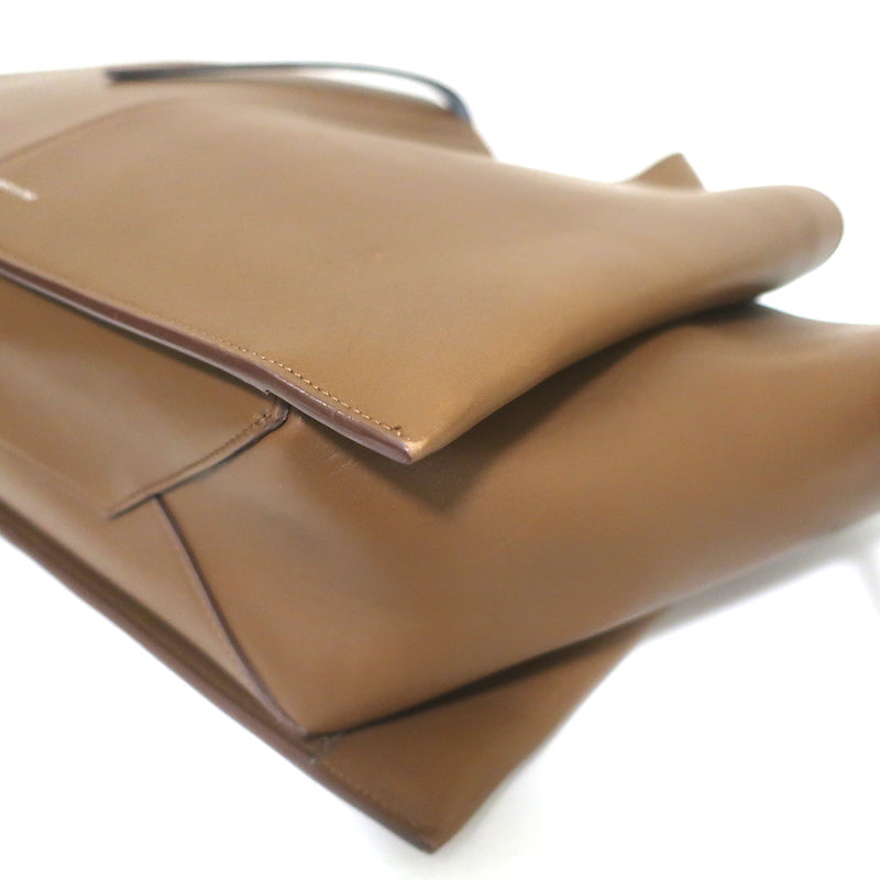 Celine Tri-Fold Medium Shoulder Bag Bi-Color Brown Leather &amp; Blue Suede