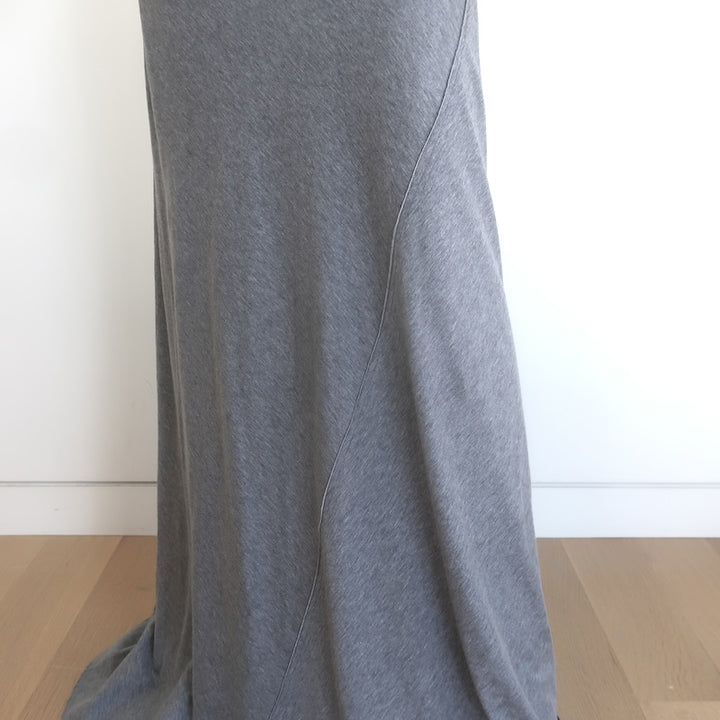 Victoria Beckham Ruched Cotton Jersey Maxi Dress Marled Gray Size US 4 NEW