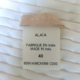 Alaia Ruffled Ribbed Knit Cape White Size 40