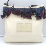 Tory Burch Fringed Canvas Crossbody Cream Small Shoulder Bag NEW