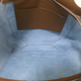 Celine Tri-Fold Medium Shoulder Bag Bi-Color Brown Leather & Blue Suede