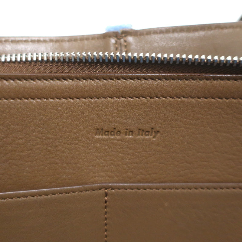 Celine Tri-Fold Medium Shoulder Bag Bi-Color Brown Leather &amp; Blue Suede