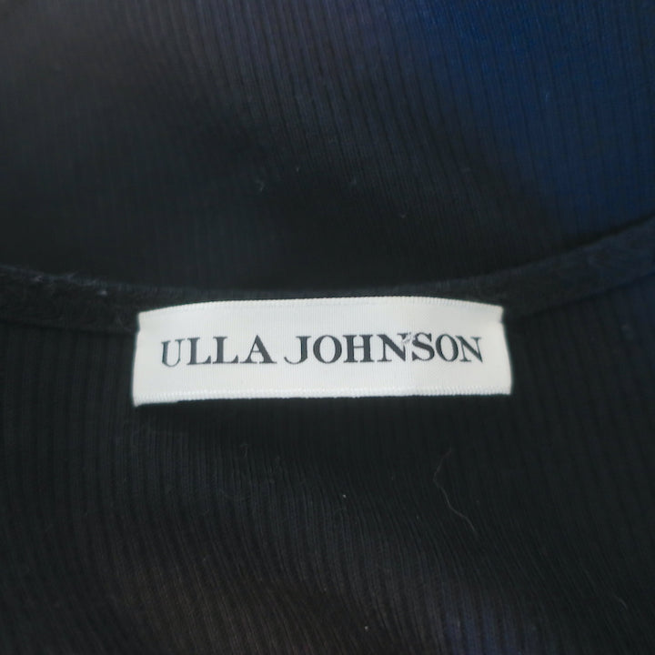 Ulla Johnson Ruffled Top Koa Black Rib Knit Size Medium
