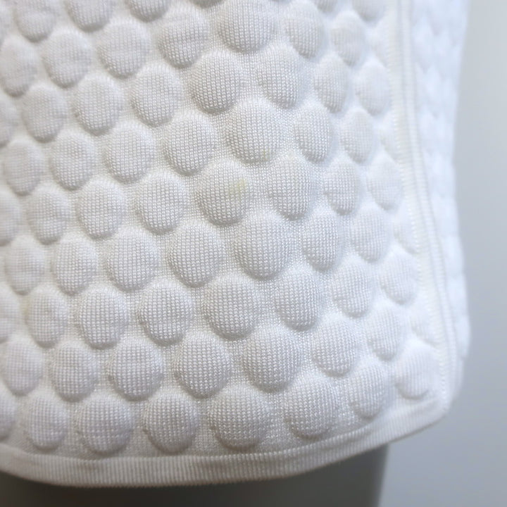Balenciaga Bubble Knit Sleeveless Mini Dress White Size 36