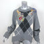 Alexander McQueen Bejeweled Argyle Sweater Gray Wool Size Large