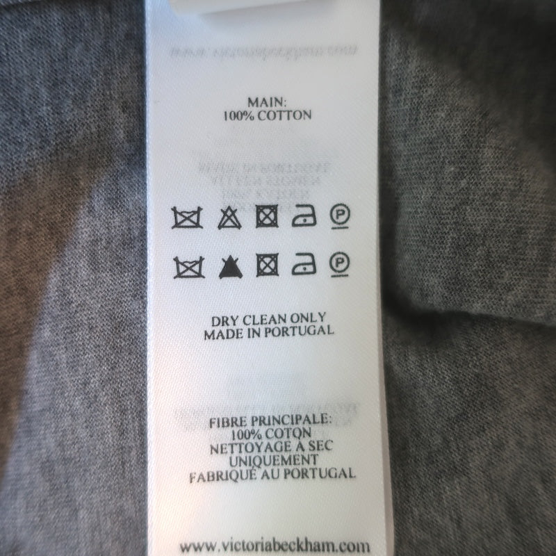 Victoria Beckham Ruched Cotton Jersey Maxi Dress Marled Gray Size US 4 NEW