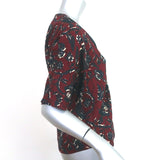 Isabel Marant Etoile V-Neck Top Jarvis Burgundy Floral Print Cotton Size 38